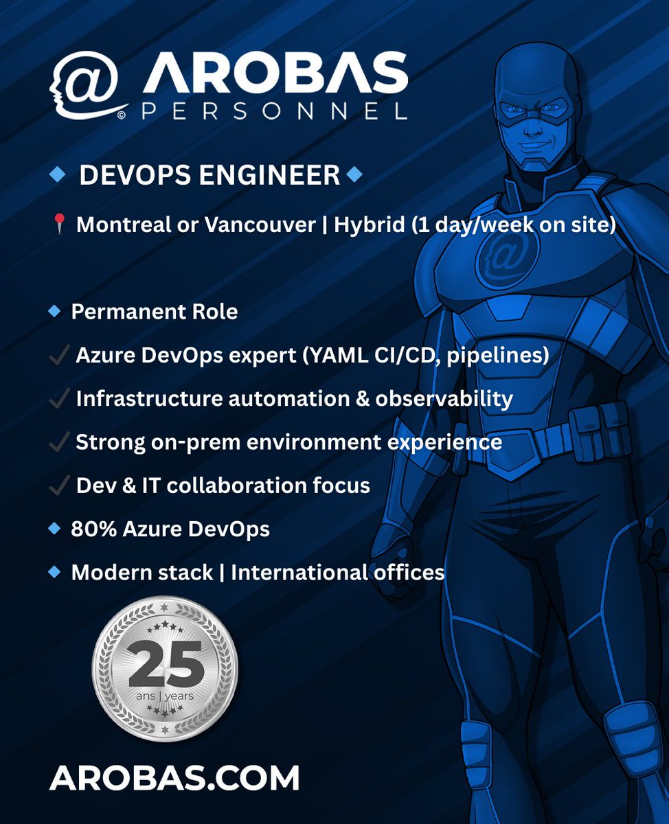 ArobasPersonnel's tweet photo. Arobas Personnel is looking for a #DevOps Engineer to join one of our clients in a role focused on strengthening collaboration between Development and IT teams.

Interested or know someone who fits?
⏭️cv@arobas.com https://t.co/HEPt0yQNJC