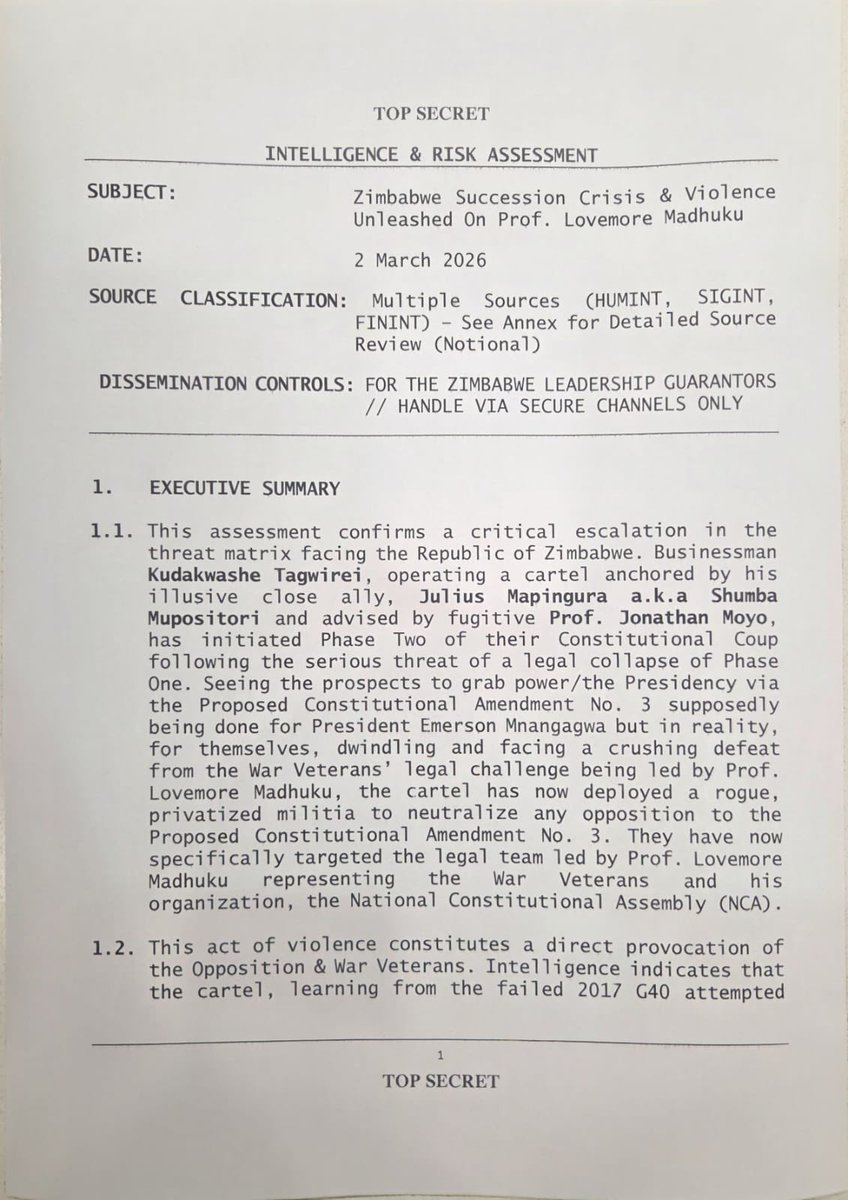 LynneStactia's tweet photo. #BhaskorONews !! 
🔹The culprits behind the attack on Professor Madhuku are identified in this leaked report, which names Vigai Maunganidze, the Provincial Police Intelligence Officer (PPIO) for Harare province, as a key figure together with Captain Albert Tizwa, MIO at PG . My question is: why all this? Is it worth it? If the constitution amendment is for the people by the people why are you using FORCE ? Why are you instilling fear in people of Zimbabwe 🇿🇼?