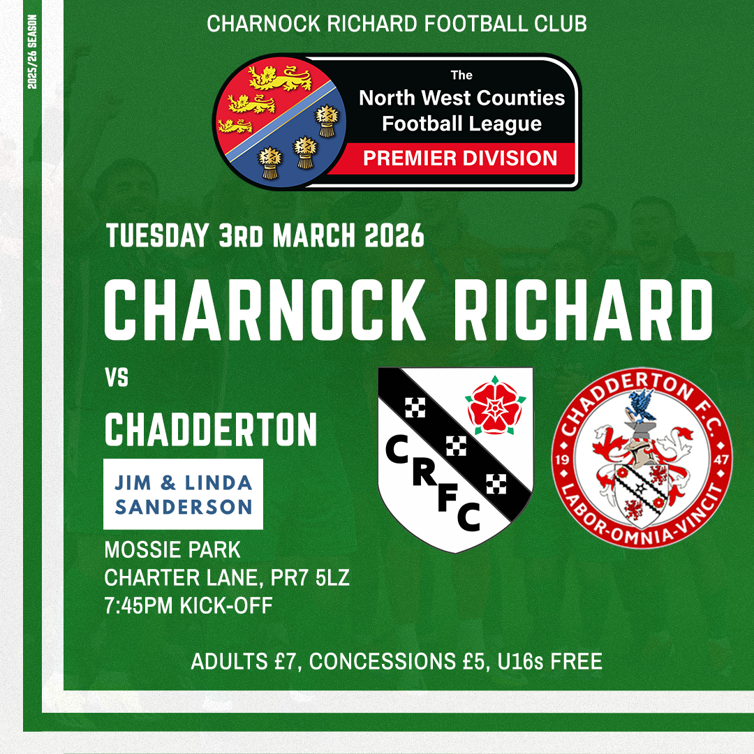 Starting off March in the right way! 👊

🆚 <a href="/ChaddertonFC/">Chadderton FC</a> (H)
📌 Mossie Park, PR7 5LZ
🏆 NWCFL Premier Division
⏲️ 7:45pm KO
🎟️ Adults £7, Concessions £5, U16s FREE
🤝 Jim &amp; Linda Sanderson

#GreenArmy