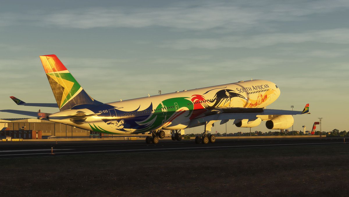 vatssacom's tweet photo. VATSSA Host a monthly Screenshot competition. Congratulations to Nafan - 1708206 for winning the month of February with this stunning South African Airways A340 during golden hour. Well done! 

#vatsim #msfs2020 #msfs2024 #southafrica #flightsim #flightsimulator #xplane #msfs https://t.co/9oBllNLVln
