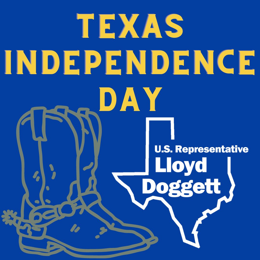 RepLloydDoggett's tweet photo. On this Texas Independence Day, we commemorate the spirit and resilience of Texans. 

The “Republic of Texas Legation Memorial Act” which I successfully authored in 2020, honors the historic delegation of Texans who came to Washington as diplomats to negotiate our joining the Union. It will serve as a celebration of the Texan spirit here in our nation’s capital.