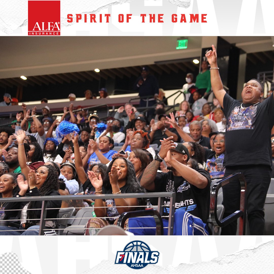 AHSAAnow's tweet photo. Check out the @Winterboro_High school spirit in this @Alfa_Insurance Spirit of the Game snapshot! 

#StateFinals | #Ball4ItAll | @Alfa_Insurance | #1A | @LegacyArena https://t.co/VDDmfxuIRB