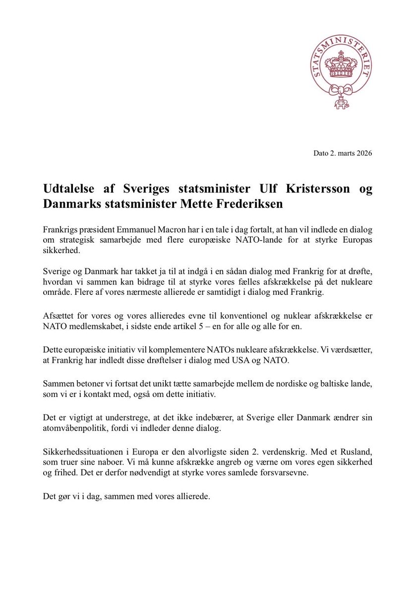 Statsministeriet tweet media