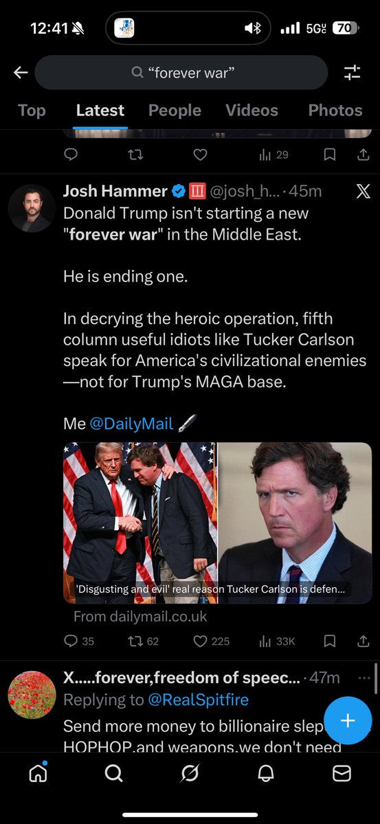 Here goes the shills … “Donald Trump does not want a forever war”