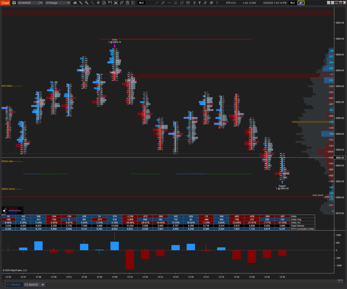 finally got my peace of cake. Short at PW mid/PW vwap, target was the LVN where i had my main pivot.