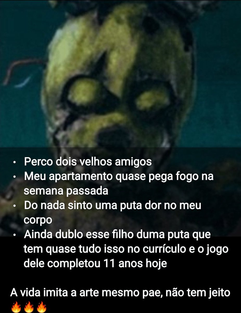 Posso perder tudo, mas NUNCA perco a chance de fazer uma piada comigo mesmo.

Feliz aniversário, Five Nights at Freddy's 3 💜