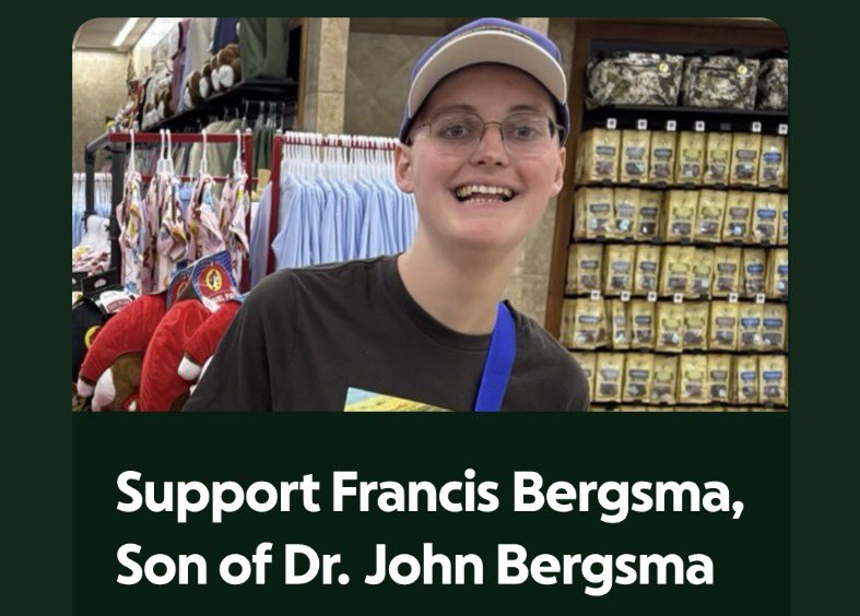 15-year-old Francis Bergsma died on Saturday. Please pray for him and Dr. John Bergsma’s family.
