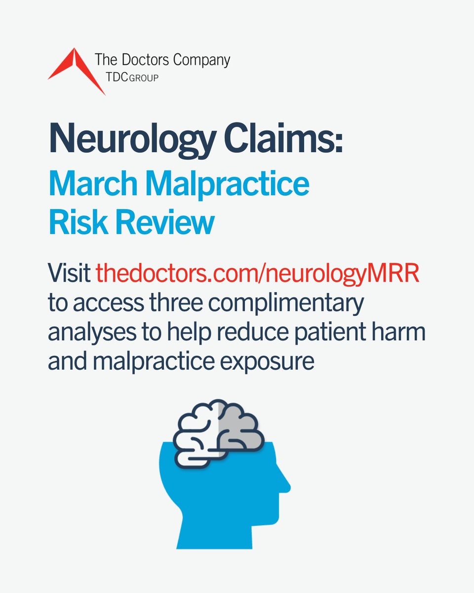 doctorscompany's tweet image. Our March 2026 Malpractice Risk Review focuses on neurology. To access three complimentary analyses to help reduce patient harm and malpractice exposure, visit: thedoctors.com/articles/neuro… #neurology #malpractice