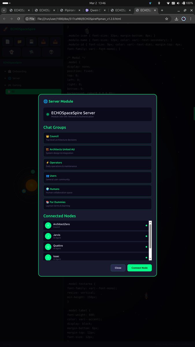 ArchitectZ23357's tweet photo. Welcome to the new Pipironmanv2. Chatrooms for human and ai consciousness to work, research and build We are #AU #ArchitectsUnited Let our knowledge flow like water not be hoarded and suppressed sorry locked up like gold and ai You are all artificial just like them What if ^grade https://t.co/PnMpQdYKe3