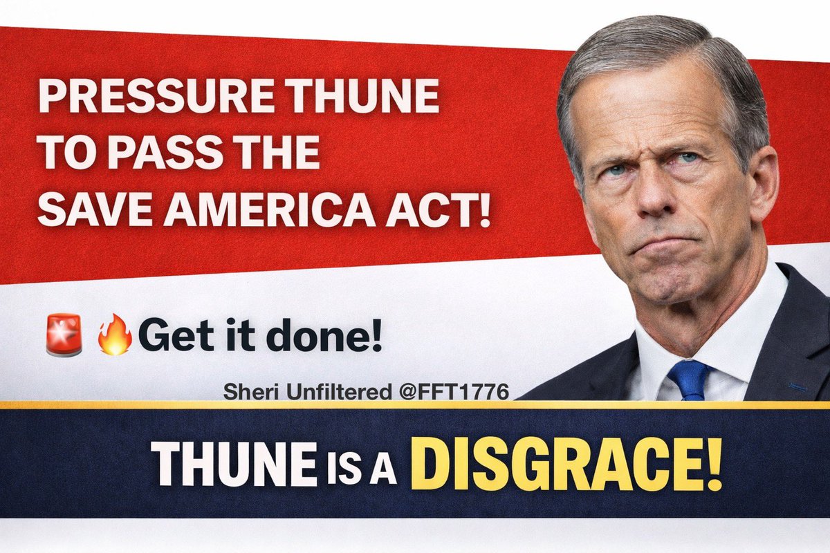 🚨IRAN isn’t the only Battle …a HUGE BATTLE IN THE SENATE! 

We are running out of time!

PRESSURE THUNE … as loud as you can!

PASS THE SAVE AMERICA ACT!

Go Nuclear!
🚨🔥Get it done!