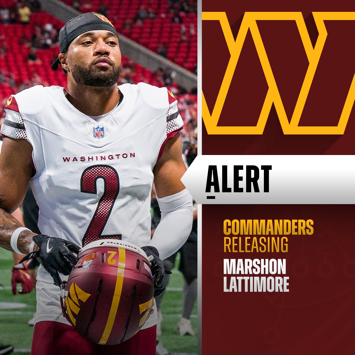 Commanders releasing CB Marshon Lattimore. (via <a href="/RapSheet/">Ian Rapoport</a>)