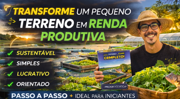 Existe um modelo que integra produção, sustentabilidade e potencial comercial.

Imagine:

✔ Peixe para venda
✔ Hortaliças saudáveis
✔ Sistema funcionando continuamente
✔ Produção em pequeno espaço