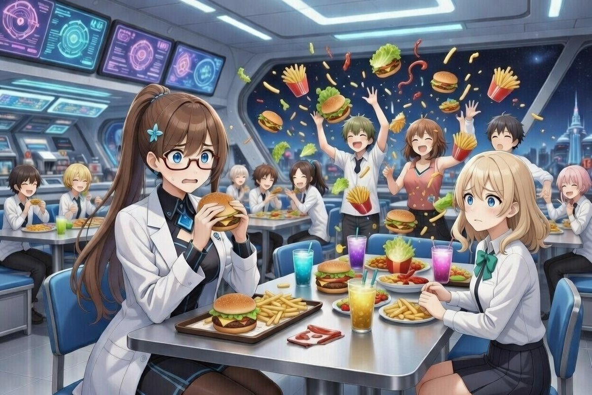 dokidokiaiidols's tweet photo. 🏫 DDAI ACADEMY DAILY CHALLENGE🏫

Good day students, prospective students, and drop-ins!! Welcome to your second week of classes!

--------------------------------------------  

Day 6 — Cafeteria/Lunch Scene

Show us an image of your character having lunch on campus. Is your character sitting alone or enjoying a lively academy cafeteria scene? Are they with friends? What are they eating for lunch? What's their mood? Consider adding background students whispering or chatting to your image... 

Wait, who started that food fight?!!

--------------------------------------------    

Everyone is welcome to participate! Share, reply, QT, or tag prospective students!      

Class A:
@HANAKITSUTSUKI
@itsanovabb
@soniasnowfrost
@honeybearcomms
@tantanpopochan
@yuyuthefairy
@SerenityStarfox

#artchallenge