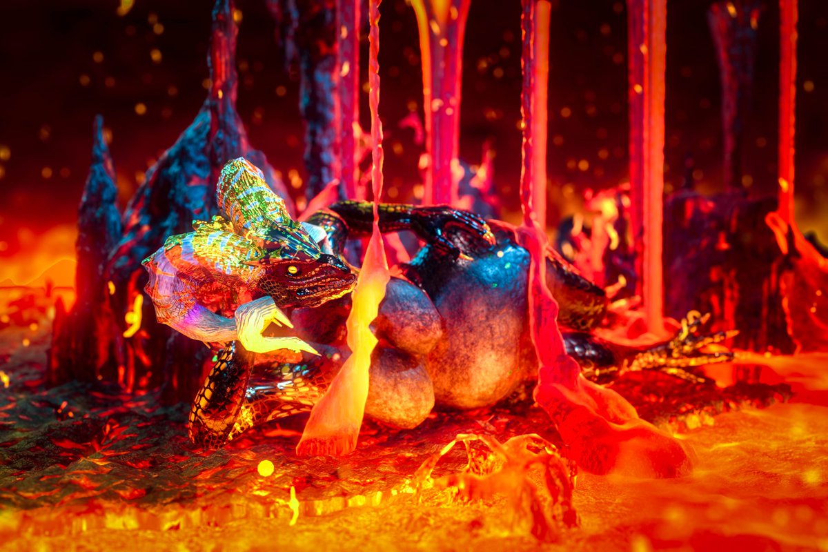 Farionelle's tweet photo. Anthro Kulve Taroth (my wife) with scene!
Better clarity version

#furry #3D #furryart #dragon #monsterhunter #MHworld #kulvetaroth #kulve_taroth #scalies #animation #turntable #ケモノ #ドラゴン #メスケモ #マムタロト https://t.co/n0ViqWEHHZ