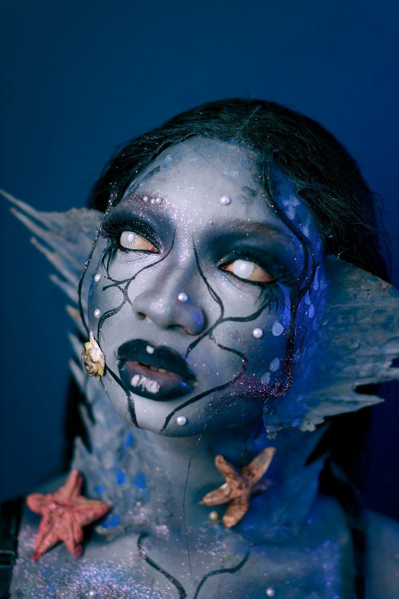 This look took me 40 minutes to do on a model, love the fact I made the outfit and starfishes myself. Handcrafted 💯