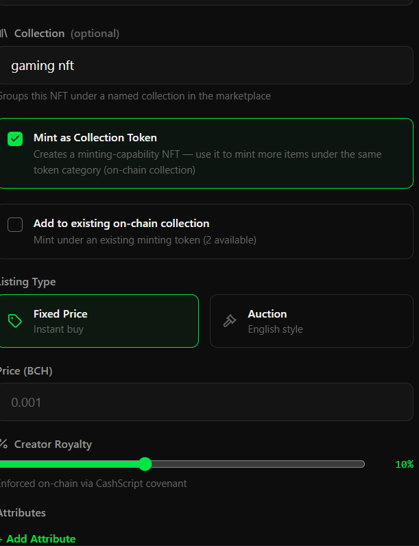 _BazaarNFT's tweet photo. Grow a Collection
Want to drop a series? Mint a Collection Token first (capability = minting). Then keep adding NFTs to it — same tokenCategory, increasing supply, same collection page.
All on-chain. All BCH. All verifiable. https://t.co/za7QCukLS8