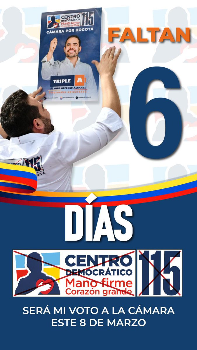 PilarEscobarBX's tweet photo. Faltan 6 días….
6 días para decidir si seguimos en lo mismo o empezamos a recuperar el rumbo.
Este 8 de marzo mi voto a la Cámara por Bogotá es claro, sin titubeos y sin engaños.
Es momento de firmeza, coherencia y resultados.
@AlvaroAlvarezI5
#TripleA #CD115 https://t.co/qkItyfW2mR