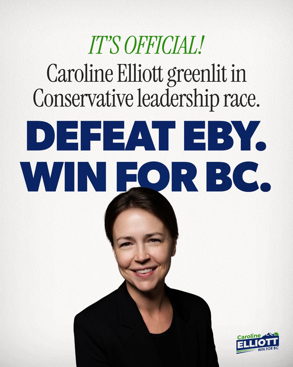 NVanCaroline's tweet photo. I've officially been approved as a candidate to be the next leader of the Conservative Party of British Columbia.

I’m the only candidate that can defeat the NDP and bring conservative policy solutions to Victoria. Join my campaign: https://t.co/n86LvIcJDC https://t.co/XgjllMxXNN
