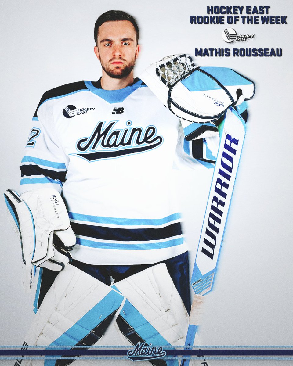 mainemhockey's tweet photo. Mathis Rousseau? 

Yeah, he's Rookie of the Week‼️

#BlackBearNation // #JourneyNorth https://t.co/K8jyT0vhKu