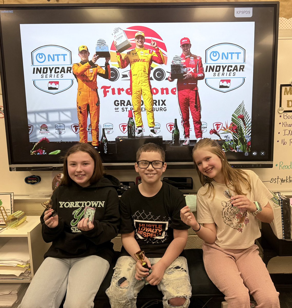 MrsReffett's tweet photo. My 4th grade classes LOVE when @IndyCar season starts!🙌🏻🏎️

1st Class Podium of the year! Students got their trophies &amp; payouts!🥰🏁🏆

#FABulousinFourth https://t.co/9e9B9LB82d
