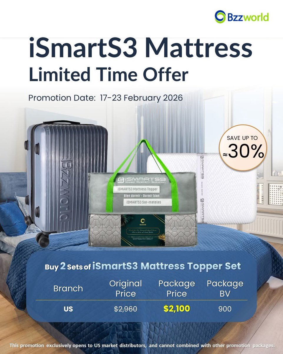 bzzworld2020's tweet image. Save up to 30% on iSmartS3 series now through Feb 23rd, 2026

🎯 To purchase directly from our office pm me

#alphaspinultra #bzzworld #freeproducts #supplements #health