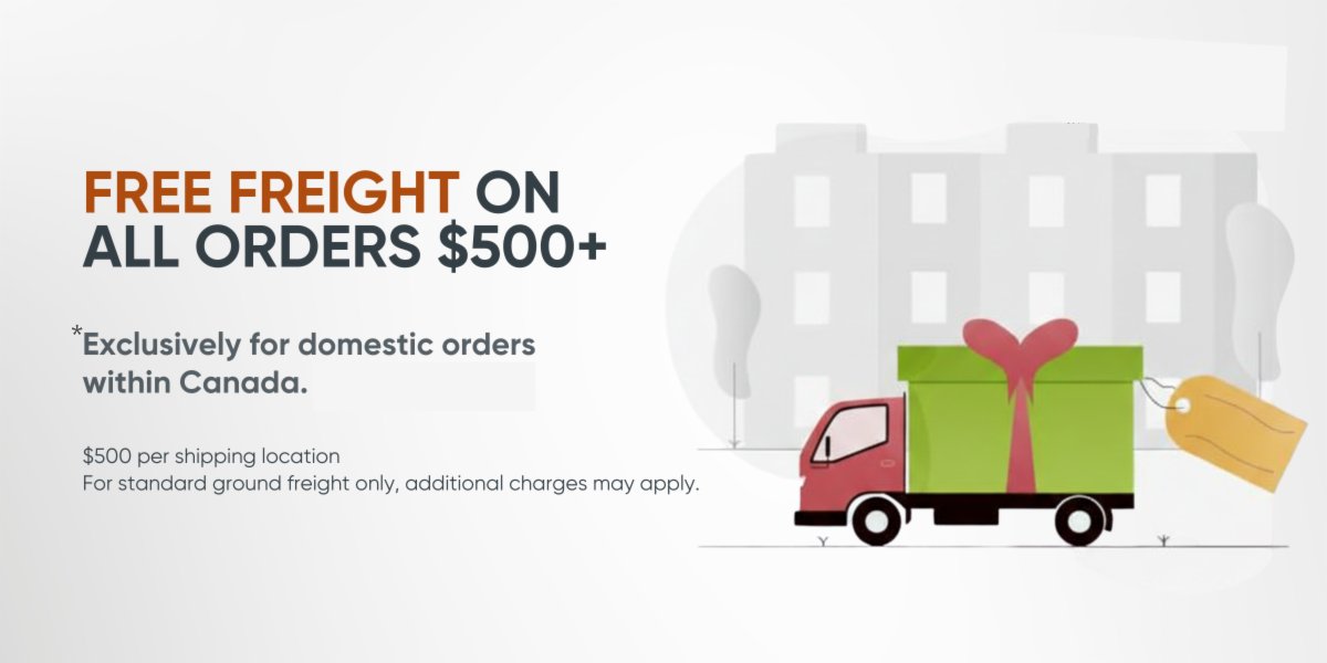 Get free freight on all orders over $500 at Ecorite!  This applies to all domestic orders delivered in Canada. Standard ground freight only.  Additional charges my apply. ecorite.com