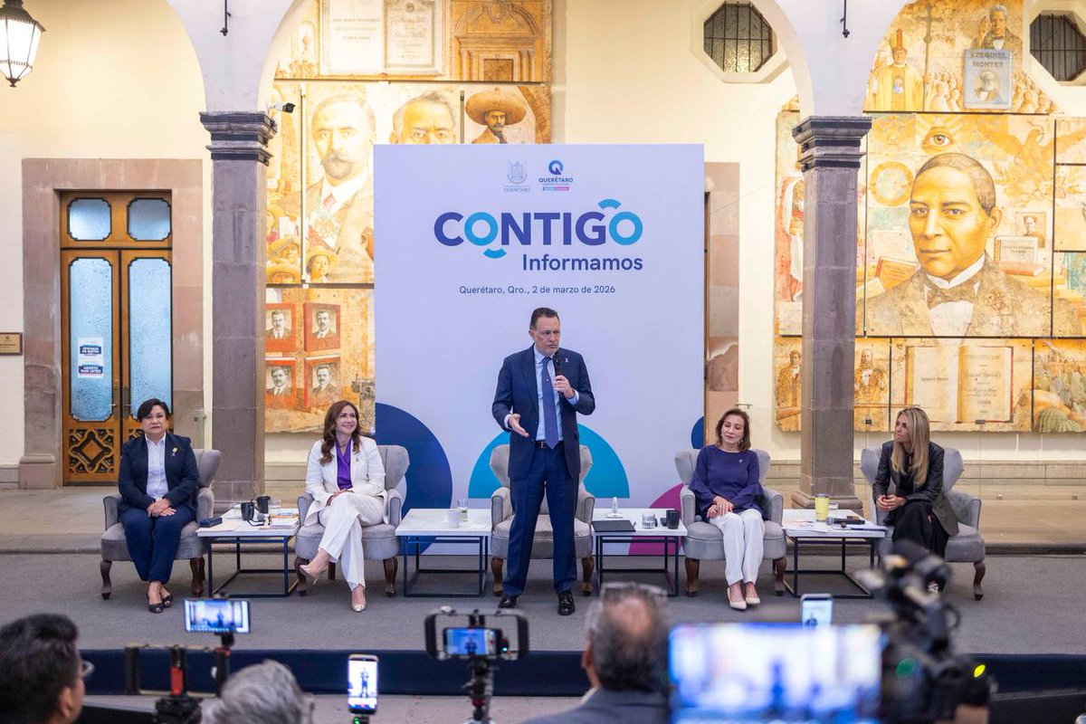 gobqro's tweet photo. Este día el Gobernador @makugo encabezó el ejercicio #ContigoInformamos, afirmando que la política para las mujeres es una prioridad de Estado en #Querétaro, y atestiguando la presentación de los resultados más relevantes en esta área, destacando la atención a 175 mil 755 queretanas en la presente administración.

#Contigo brindamos acompañamiento a las mujeres con servicios integrales.