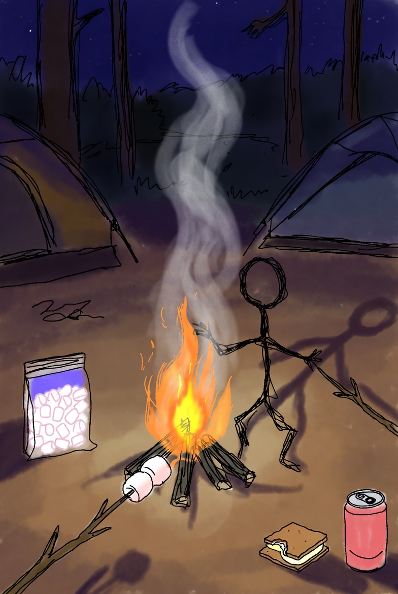 JuliaUmanets's tweet photo. Campfire vibes tonight! 🔥 Roasting marshmallows for the perfect s'mores while chilling in the woods with my stick-figure self. Nothing beats that gooey chocolate + graham cracker combo under the stars 📷 Who's joining next time?@DataHaven_xyz https://t.co/GftweGizPM