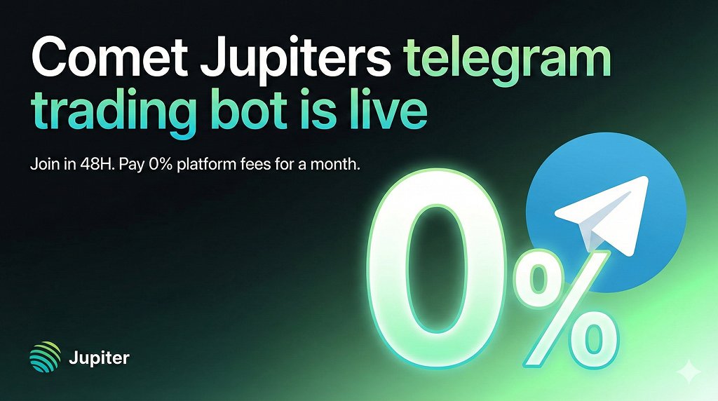 Hop on Comet 

Jupiters Telegram trading bot 

Sign up in 48hrs get 0% fees for a whole month