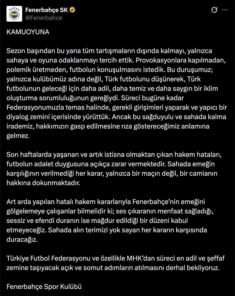 Bu açıklamaya 'Futbol ayak oyunu değil bir spordur' tarzı bir açıklaman olacak mı? <a href="/TFF_Org/">TFF</a>