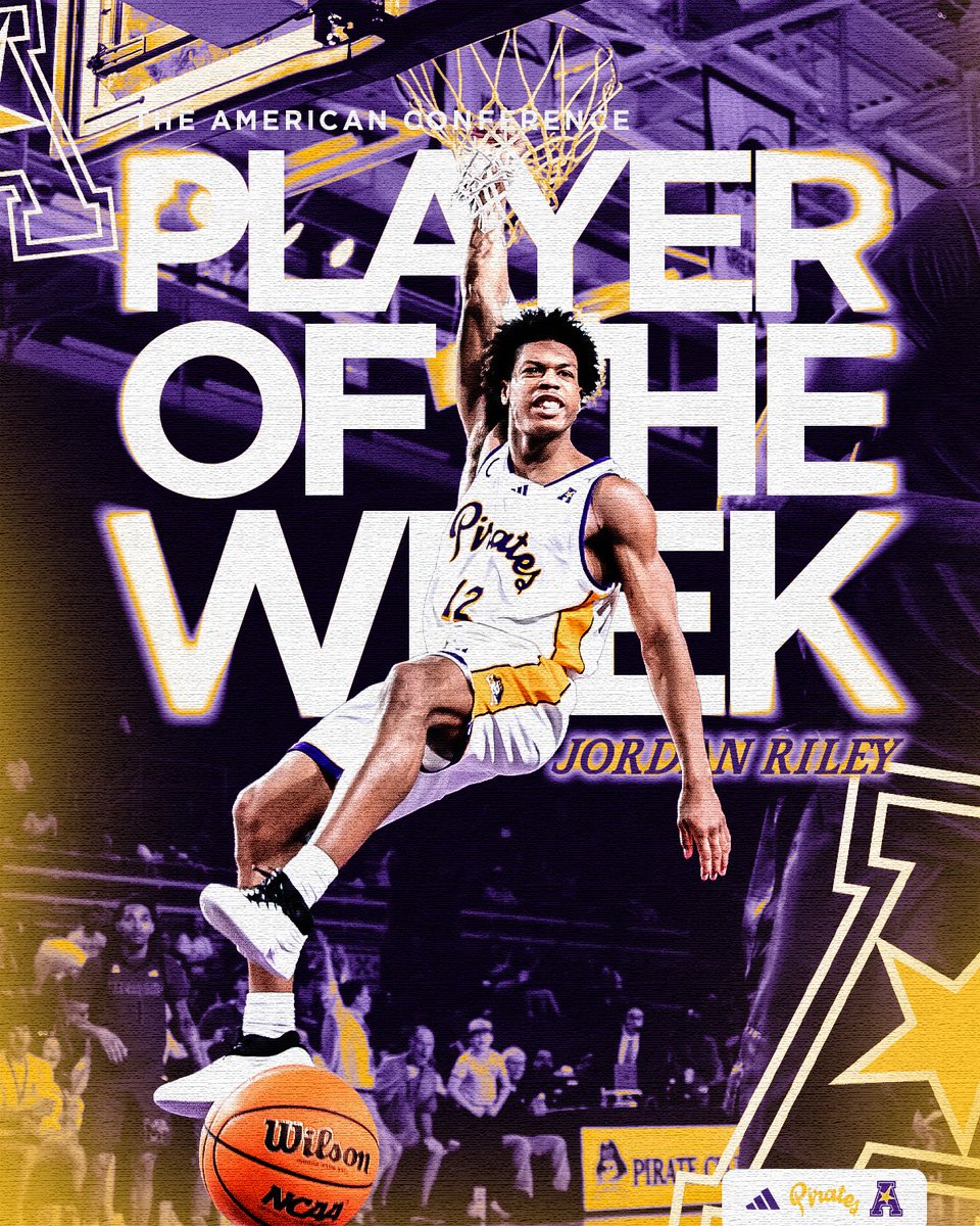 ecubasketball's tweet photo. No one does it like 12!🏴‍☠️🔥

American Conference Player of the Week! @american_conf 

#GoPirates https://t.co/nrHIDs0zSw