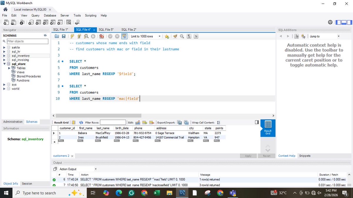 Day 5 of becoming a Data Analyst- Leaning SQL REGEXP in SQL helps ...