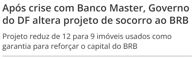 É incrivel! 
Tem uma QUADRILHA roubando UM BANCO e a imprensa ta passando pano descaradamente!

Ibanes e os deputados da câmara legislativa ROUBARAM o BRB, passaram  a grana pro CENTRÃO e agora vão ROUBAR o DF, entregando PATRIMÔNIO DO DF pra salvar banco!

E ainda querem VOTOS!