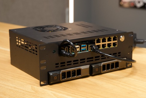 Exaviz's tweet photo. Most home lab racks: a Pi running Home Assistant + a separate PoE switch to power everything else.

Cruiser: the switch IS the computer. 8x PoE+ ports, CM5, NVMe, 2.5GbE - one box.

Pi-hole, KVM, SDR, VPN gateway - all under 15W each, one cable per device. The whole rack runs off our 48V 4A PSU. One small brick powers everything.

Pre-order at https://t.co/6uXzN738eA

#HomeLab #MiniRack #RaspberryPi
(Photo Courtesy of @geerlingguy)