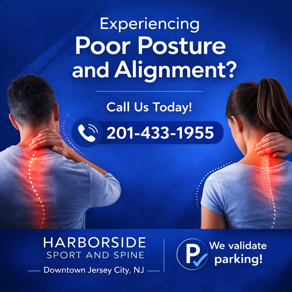 HarborsideSpine's tweet photo. Forward head pose &amp; rounded shoulders increase stress on the spine often leading to neck pain, headaches, &amp; muscle tension.

Proper alignment reduces strain, improves mobility, &amp; supports long-term spinal health. If you’re feeling the effects of poor posture, we’re here to help. https://t.co/5MaeypPC4f