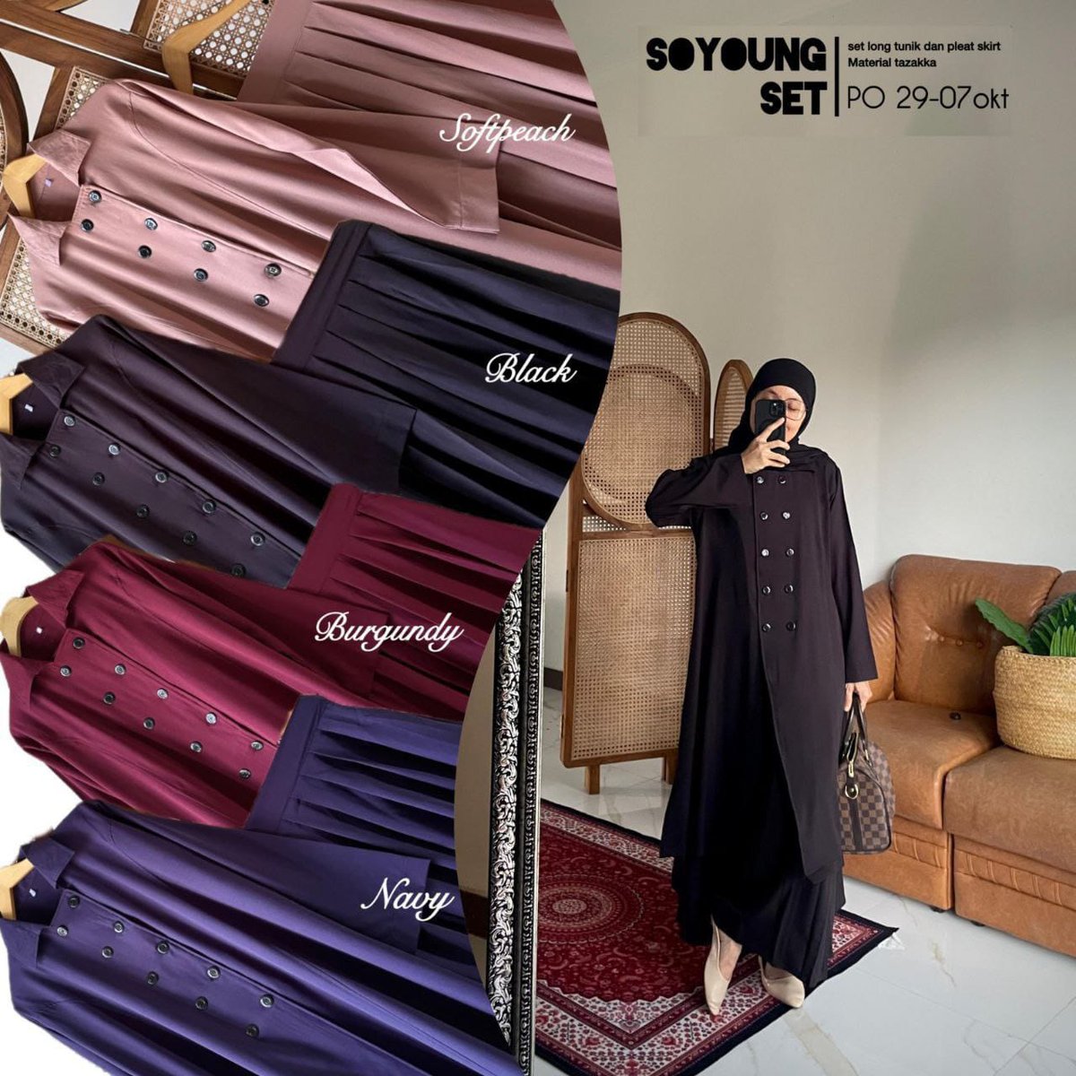 Bismillaah.. yuk angkuut set soyoung hitam harga 155.000 ajaa