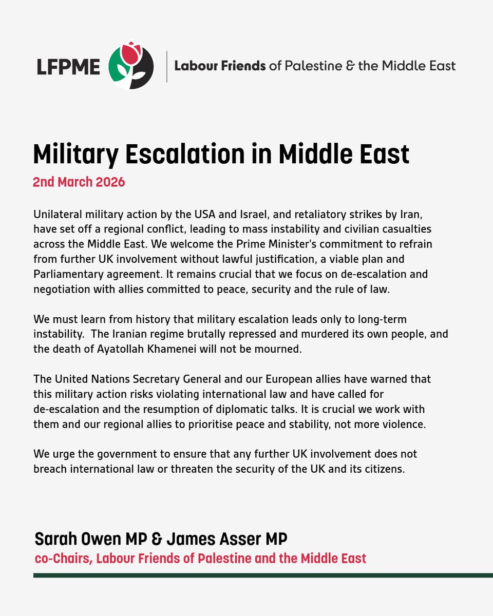 Labour Friends of Palestine & the Middle East tweet media