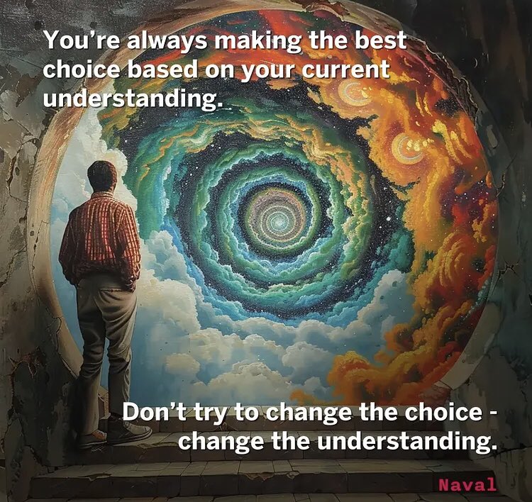 DelasUniverse's tweet photo. But the bigger question is, how can one change his or her mind?

Share your thoughts in the comments section 👇🏾

Picture: @naval on instagram 

#NavalRavikant #SubjectiveReality #Consciousness #MindsetShift #Philosophy https://t.co/gUz1iEvrSO