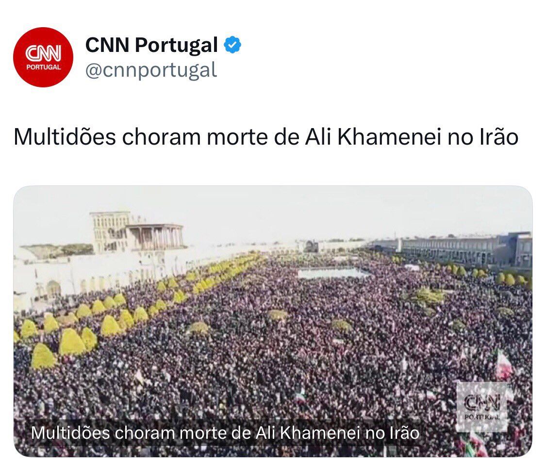 Esta foto é de janeiro de 2020, do funeral de Qasem Soleimani.

A CNN está conscientemente a publicar uma notícia errónea, para não dizer falsa.