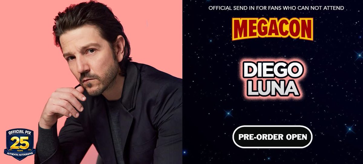 officialpix's tweet image. We're thrilled to announce that Diego Luna will be appearing for an autograph signing as part of Fan Expo MegaCon. Don't miss out on this great opportunity. Link in comments. #StarWars #DiegoLuna #Andor #RogueOne