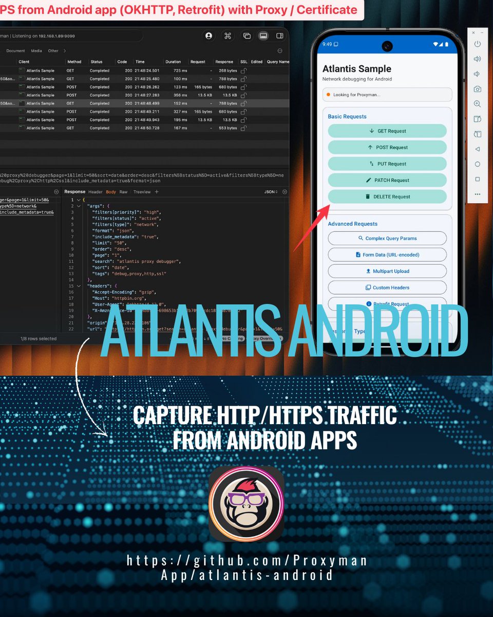 EsGeeks's tweet photo. Atlantis-Android intercepta tráfico HTTP/HTTPS desde el interior de una app, una técnica clave para auditar la seguridad de datos y entender cómo se puede eludir el certificate pinning. ¡Úsalo para aprender sobre ataques MitM!
🕵️♂️📱🛡️ #Security #DevSecOps #MitM #Android #Proxyman https://t.co/QbxclvDhe1