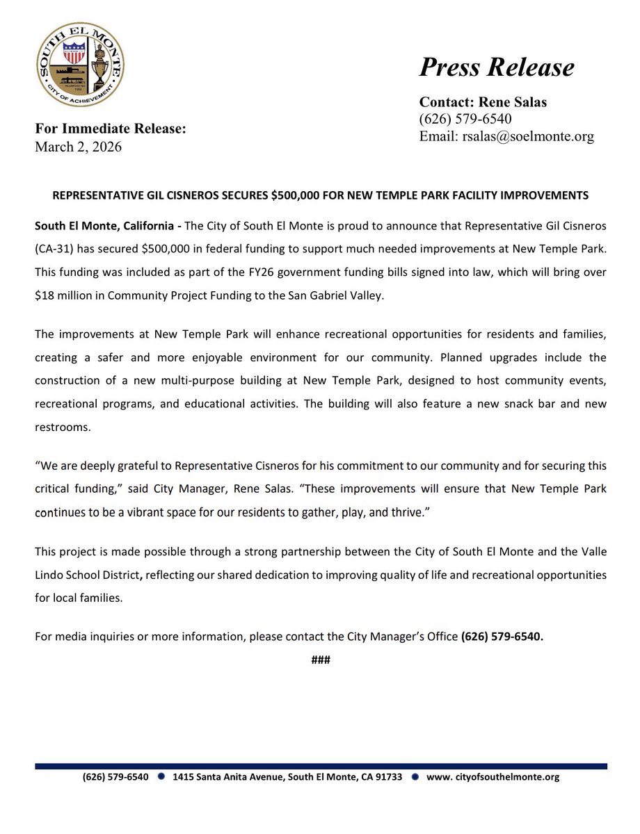 CITY OF SO. EL MONTE tweet media