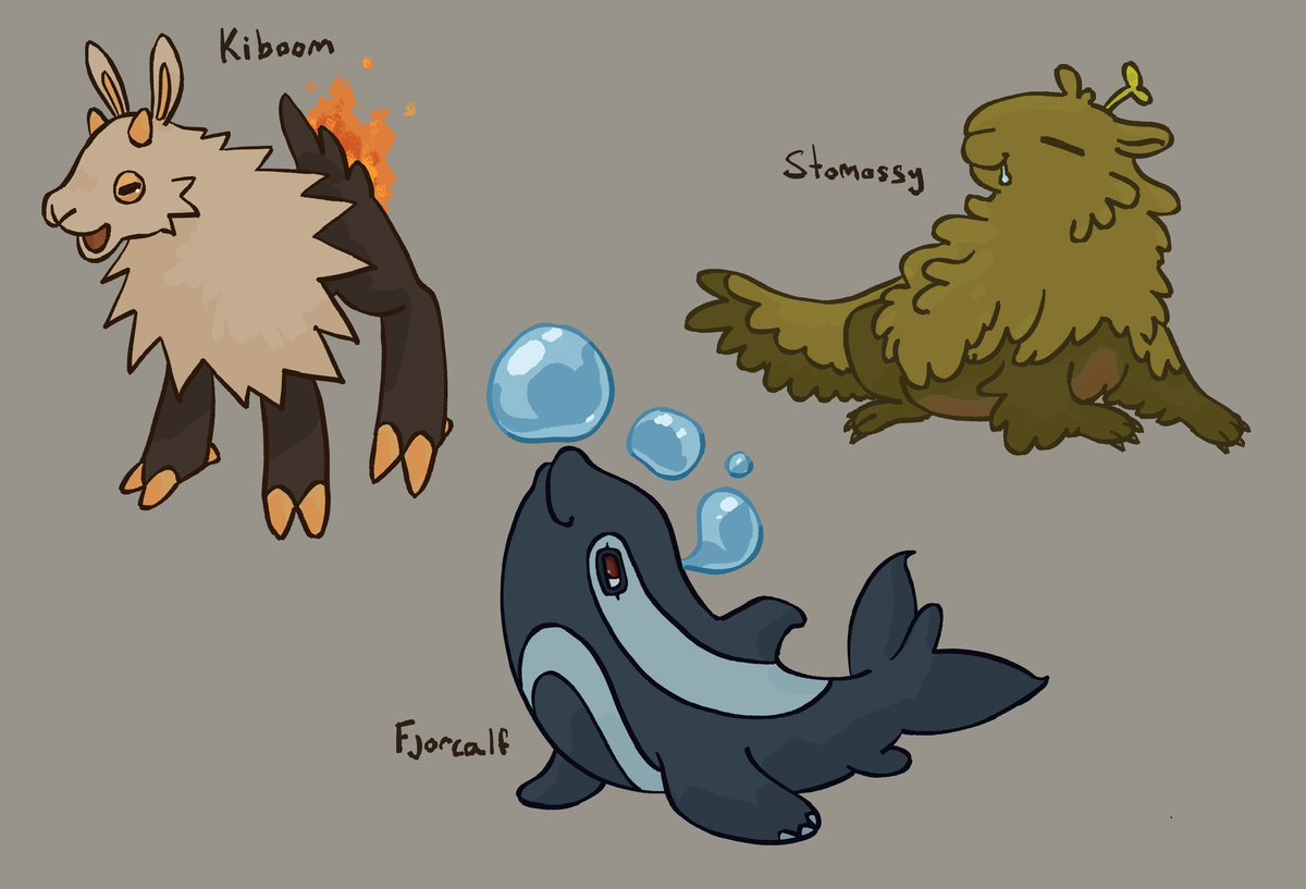 Wanna make my own pokemon region as a side project someday ☝️ here’s the starter trio