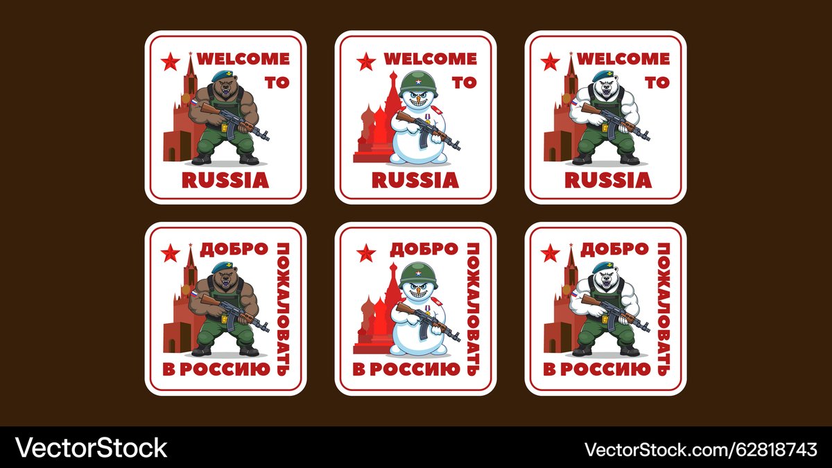 Latest Vector <a href="/VectorStock/">VectorStock</a> set stickers cartoon bear russia #VectorStock vectorstock.com/62818743