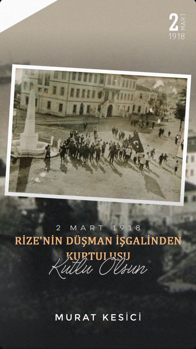 Memleketim Rize'nin düşman işgalinden kurtuluşunun 108. yıl dönümünde, tarihimiz boyunca bağımsızlık mücadelesi veren  tüm şehit ve gazilerimizi rahmetle anıyorum.
#RizeninKurtulusu