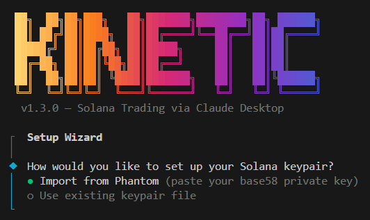 kinetic_xyz's tweet photo. Our devs have been experimenting with Claude lately and are excited to provide a beta version of Kinetic MCP!

You can now check balances and swap tokens on Solana through natural language in Claude Desktop.

Test it out on your local machine by following the setup docs below ⤵️ https://t.co/moh37JVwfR