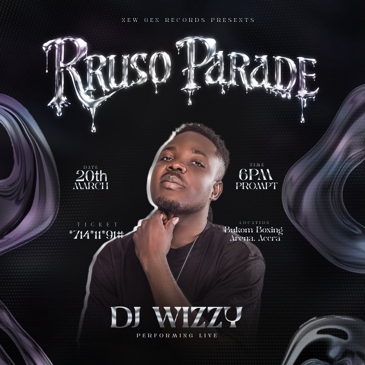 Djwizzygh's tweet photo. Supporting Rruso Parade 🔥🔥🔥@Larruso_ 
Catch Me On A Set At The Rruso Parade Happening Live 
On the:20th Of March 
📍:Bukom Boxing Arena Accra 
#Djwizzy
#RrusoParade 
#GhanaMusic 
#Larruso 
Stay With Me ❤️🦅 https://t.co/cdMvERLKUp
