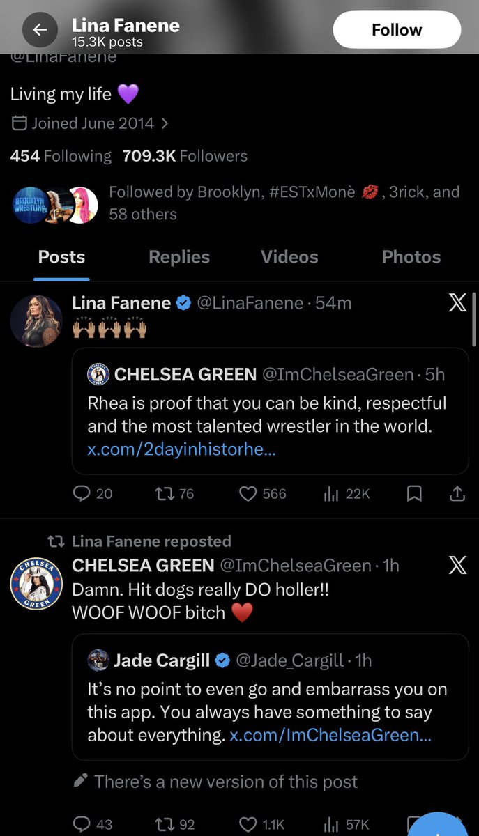 onikabankz's tweet photo. For those who don’t know the “lore” these messy hoes BEEN tryna poke at jade since she came. She had a PROMO and Chelsea & Nia felt hit & came to Twitter to mock her for it. Now that Rhea & Jade have had their back and forth tweets Chelsea once AGAIN tries to throw rocks & hide her hands to make Jade look crazy and her lap dog that needs to run a few more LAPS is right behind her. Chelsea & Nia have also been allegedly known to spill insider tea to news outlets.