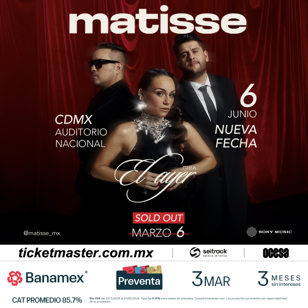 Matisse_Mx's tweet photo. YA SE ARMÓ LA SEGUNDA FIESTA MILLENIAL!!!! "El ayer" segunda fecha 6 DE JUNIO en el @AuditorioMx  🥳🥳🥳🥳🥳

Preventa 03/03  //  Venta general 04/03
Ahí nos vemos! 🤍🤍🤍 https://t.co/evP2uy8HvQ