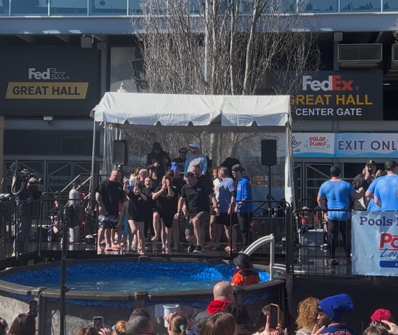 AChousingPD's tweet photo. This Saturday, ACHA Police and ACHA staff proudly took the Polar Plunge in support of Special Olympics! 🥶❄️   It was freezing, but supporting such an incredible cause makes it more than worth it.   We’re proud of our officers and staff who showed up, jumped in, and gave back. 💙 https://t.co/nOpUXMhJJE